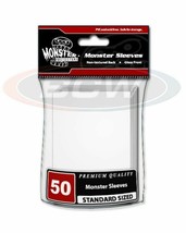 50 Monster Protectors Glossy Sleeves - Large - No Logo - White Fit Stand... - £11.70 GBP