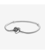 S925 Silver Moments Family Tree Heart Clasp Snake Chain Bracelet,Gift fo... - $28.70 CAD