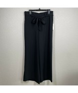 A New Day Tie Expandable Waist High Rise Wide Leg Pants Black Pockets Be... - £12.35 GBP