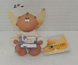 Russ Kirks Kritters Angel Cheeks Guardian Angel Happy Birthday Cake 2&quot; F... - $24.70