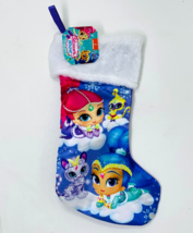 Shimmer &amp; Shine 18&quot; Satin Plush Cuff Holiday Christmas Stocking - £5.41 GBP