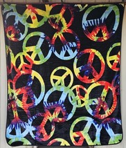 Tie Dye Peace Sign Signs Love Queen Size Blanket Bedspread - $63.31