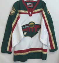 Minnesota Wild NHL 2013/14 Pro Player Sewn White Green Adult Hockey Jersey L - £73.41 GBP