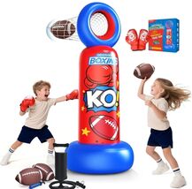 Kids Inflatable Punching Bag 2-in-1 Boxing Bag Football Toss Game Exerci... - $64.00