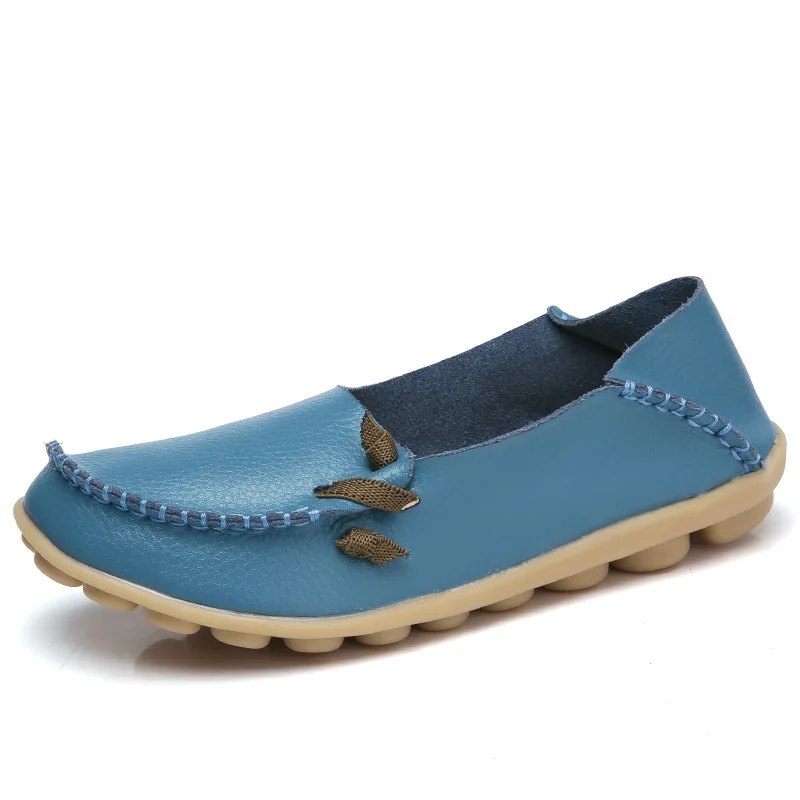 Leather Shoes Women Flats Plus Size 35-44 Moccasins Zapatos Mujer Soft Leather L - £126.34 GBP