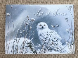 Susan Bourdet On The North Wind Snowy Owl Let It Snow Holiday Greeting Card - £10.82 GBP