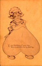 Gold Medal Art POSTCARD-GIRL With Large Heart,&quot;I Am Thinking, If You Try..&quot; BKC2 - £2.72 GBP