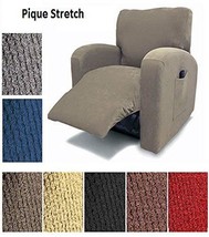Orly&#39;s Dream Pique Stretch Fit Furniture Chair Recliner Lazy Boy Cover Slipcover - £30.06 GBP