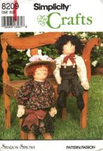 Simplicity Crafts 8209 Decorative Doll and Clothing Uncut Sewing Pattern 1992 - £6.73 GBP