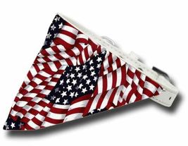 Tiny Dog White Collar Small US Flag Bandana MADE IN USA Free Shipping &amp; Returns - £11.96 GBP