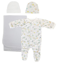 Bambini Small (6-12 Months) Unisex Unisex Newborn Baby 4 Pc Layette Sets 100% Co - £18.24 GBP