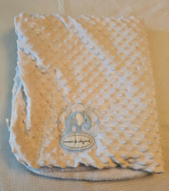 Blankets &amp; And Beyond White Blue Elephant Baby Blanket Minky Dot Plush L... - $254.32 MXN