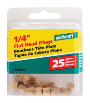 Wolfcraft Flat Hardwood Head Plug 1/4 in. D X 0.225 in. L 1 pk Natural - $6.95