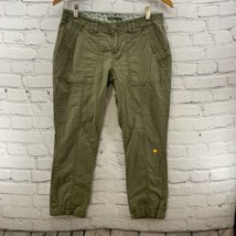prAna Pants Green Womens Sz 6 Cropped Organic Cotton FLAW - £19.43 GBP