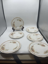 Royal Albert “Gem” Salad Plate 8 1/4 inch Bone China Set Of 6 Floral Gold - £57.40 GBP