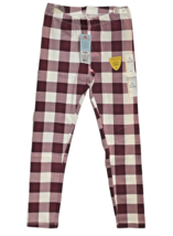Cat &amp; Jack Leggings Girl S (6/6X) Cream Burgundy Plaid Tough 95% Cotton ... - $7.17