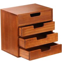 Woodaholic 4-Drawer Wood Desktop Storage Organizer 9.8”x6.9”x9.8” - $74.85
