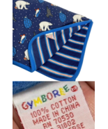 Gymboree Polar Bear Penguin Seal Baby Blanket Blue Stripe Vintage RAINBO... - $688.74 CAD