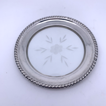Vintage BEAUTIFUL Crystal Cut Glass STERLING Silver Rim Plate 5-1/2&quot; No ... - £44.81 GBP