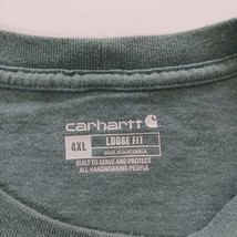 Carhartt Loose Fit K87-M Mens Green Cotton Blend T-Shirt Pocket Short Sleeve 4XL image 4