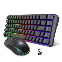 60% Wireless Gaming Keyboard And Mouse Combo,Led Backlit Rechargeable 2000Mah Ba - £59.50 GBP