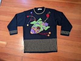 Vintage Lambelle Medium Sweater Wool Blend Ugly Christmas Embroidered Ap... - $442.69 MXN Vintage Lambelle Medium Sweater Wool Blend Ugly Christmas Embroidered Ap... - $442.69 MXN
