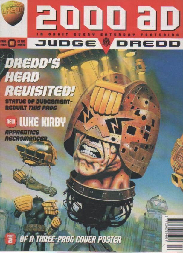 2000 AD MAGAZINE  25 AUGUST 1995  PROG.954  DREDD&#39;S HEAD REVISITED!     LS - $5.89