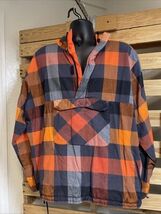 Nike Plaid Orange And Black Parka W Hood Reversible Pull Over Hoodie XXL... - $39.60