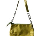 Girls Vintage Green Vinyl Hand Bag Small Chain Zippered - £8.25 GBP