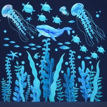 Under The Sea Wall Decals Glow In The Dark Ocean Wall Decals Colorful Sea Turtle - £19.02 GBP