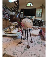 Pier 1 Bobblehead Christmas Moose Reindeer Tea Light Candle Holder 18 - $20.95