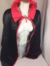 Women Halloween Costume Size M 100% Polyester Black,Pink Cape Only Bin78#38 - $17.94