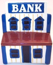 Vintage Ceramic Pottery Still Bank in the Shape of a Bank Building - $5.99