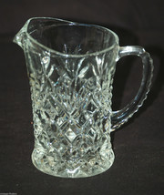Old Vintage Anchor Hocking Clear Pressed Glass Pitcher Creamer Oatmeal P... - $14.84