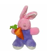Dan Dee Easter Bunny Spring Holding Carrot Pink Purple Stuffed Animal 8&quot; - $266.94 MXN
