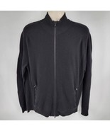Polo Ralph Lauren Merino Wool Full Zip Knit Sweater Jacket Size XL Black Stretch - £40.15 GBP