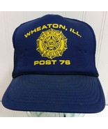 Vintage US AMERICAN LEGION Snapback Hat Trucker Mesh Ball Cap Wheaton IL... - £22.31 GBP