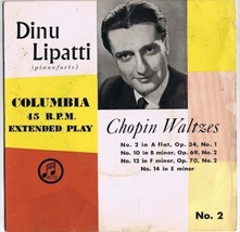 Dinu Lipatti Pianoforte Chopin Waltzes 2 10 12 14 Volume 2 British Pressing - $7.05