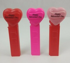 Vintage Lot of 3 Pez Dispensers Different Valentines Hearts No Feet Rare... - $8.72