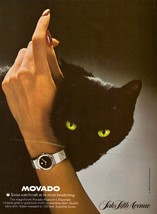 1980 Movado Watch Black Cat Saks 5th Ave Print Ad Vintage Advertisement VTG 80s - £4.74 GBP