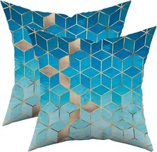 Set Of 2 Home Decorative Geometric Colorful Gradient Print Cozy Throw Pillow - £28.90 GBP