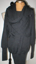New Womens NWT 4 Italy Designer Dress Wool Long Sleeves 40 Paola Frani Dark Gray - £1,026.34 GBP