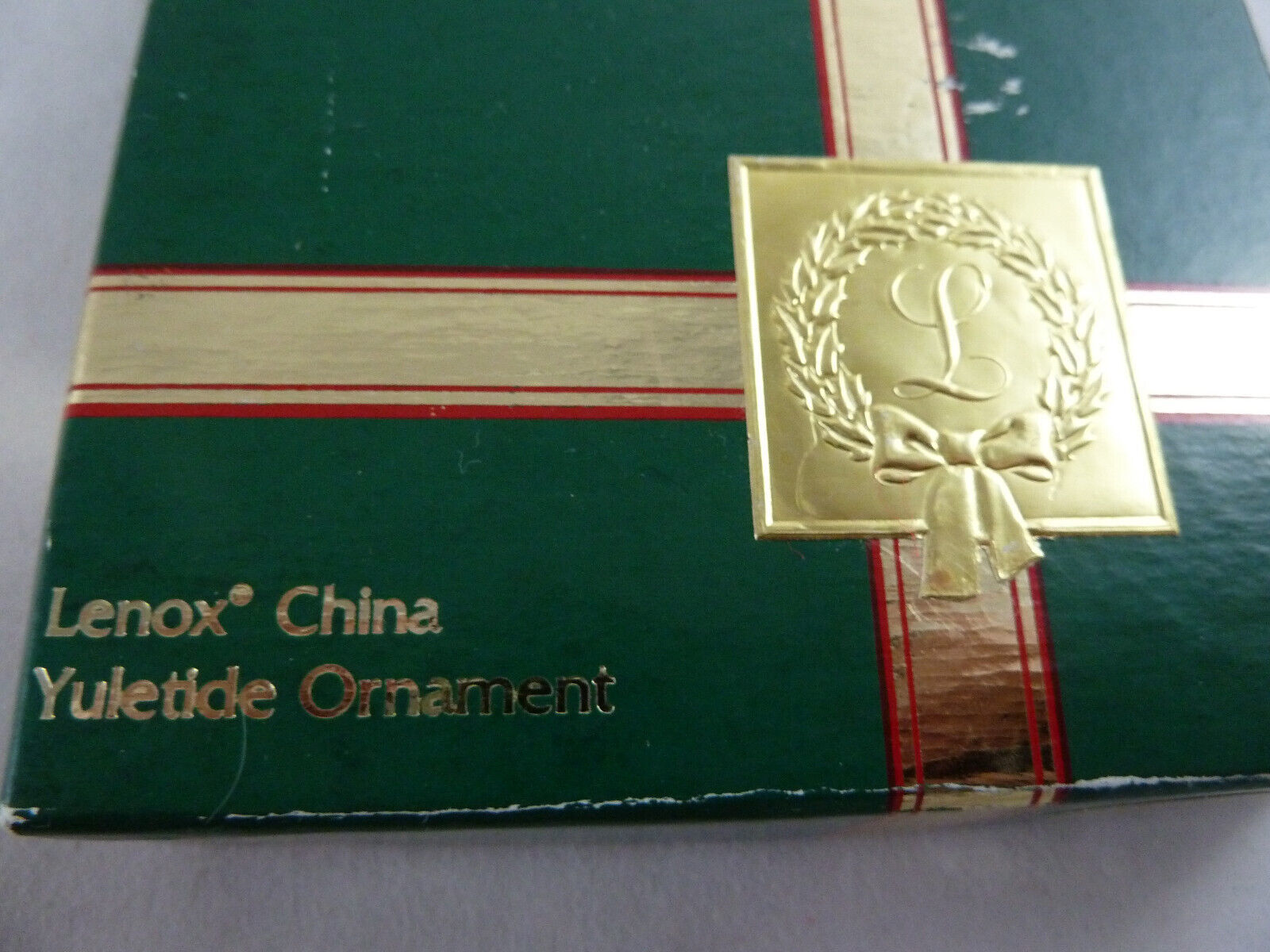 Lenox China Yuletide Ornament Teddy Bear 1985 Original Box - $15.83