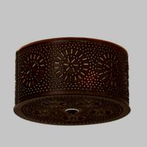 Round tin Ceiling with punched Chisel in Kettle Black image 2