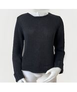 Cousin Johnny Chunky Knit Sweater Womens L Black Crew Neck Long Sleeve P... - $505.70 MXN