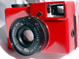 Unique: AGFA Optima Sensor Electronic Solitar 40mm RED Color, CLA&#39;d and SERVICED - £186.13 GBP