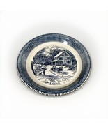 Royal China By Jeanette Blue Currier &amp; Ives &quot;Snowy Morning&quot; 10&quot; Pie Plate - $14.84