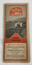 VINTAGE WEED HOG Pamphlet Fold Out  Rock Island ILL  Plow Co Advertising... - $11.39