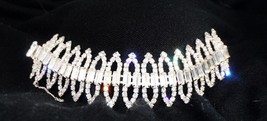 Take My Breath Away Signed Kramer New York Stunning Clear Rhinestone Bracelet - £76.29 GBP