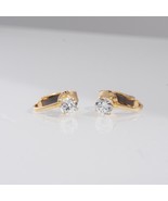 14K Diamonique CZ Solitaire Stud Clip On Earrings 5 MM (Approx. 1/2 TCW  ) - $236.99